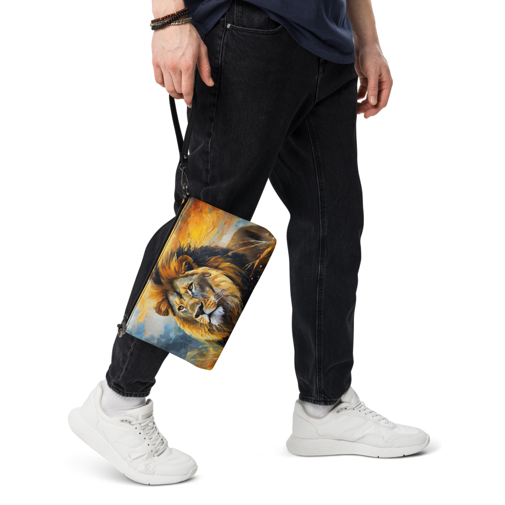 Majestic Male African Lion Crossbody Bag - Vibrant, Stylish & Colorful Oil Painting, Perfect Gift For Nature Lovers And Wildlife Enthusiasts