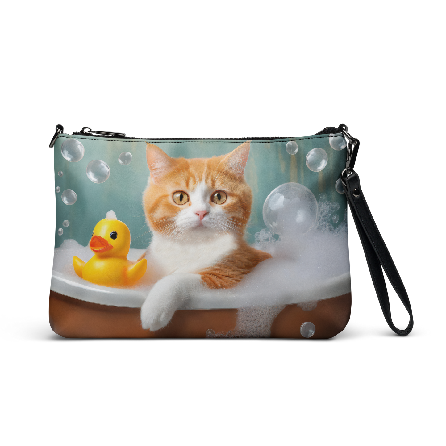 Adorable Cat In Bubble Bath Crossbody Bag - Cute Gift For Cat & Pet Lovers, Teens And Kids - Perfect For Everyday Use And Stylish Fashion