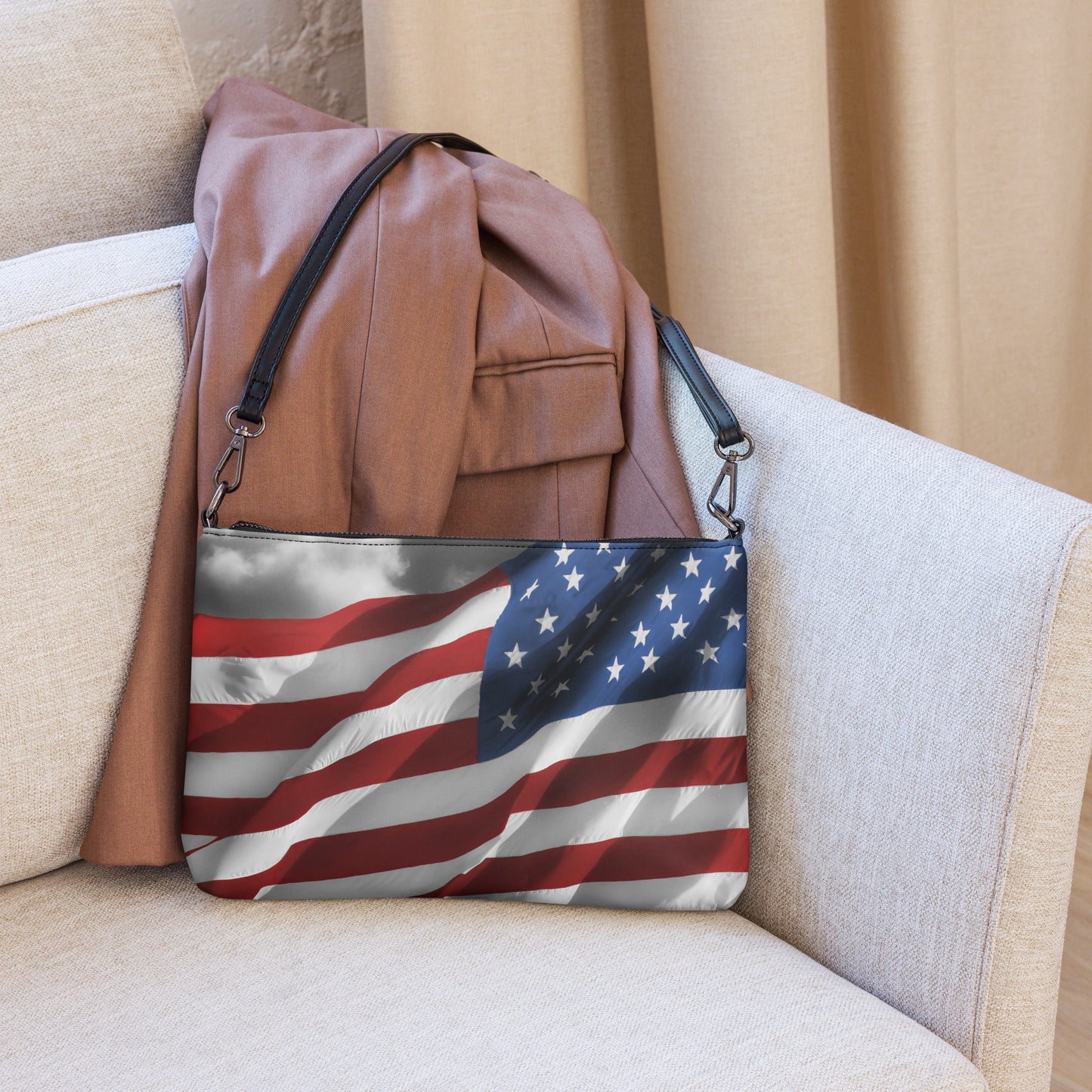 Old Glory American Flag Crossbody Bag - Fun Stylish Color Splash Effect, Patriotic Gift, Perfect For Fourth Of July And American Holidays