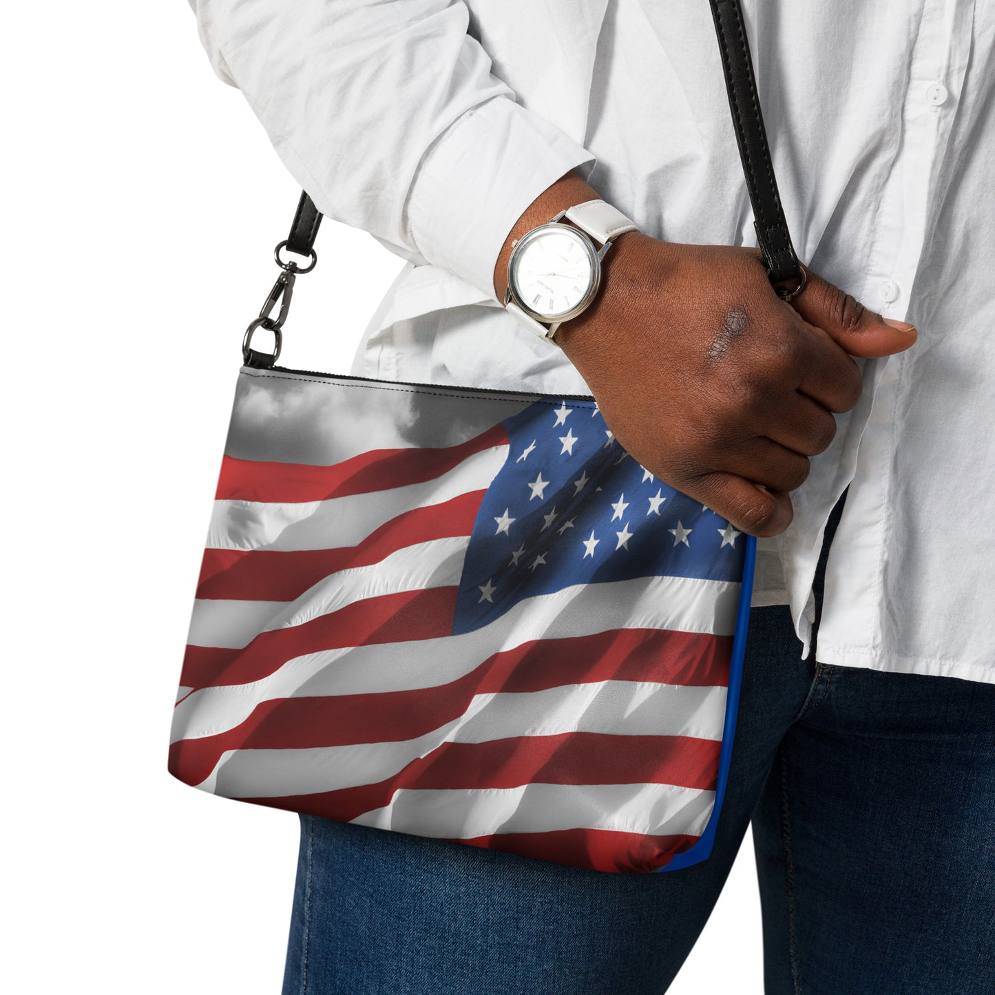 Old Glory American Flag Crossbody Bag - Fun Stylish Color Splash Effect, Patriotic Gift, Perfect For Fourth Of July And American Holidays