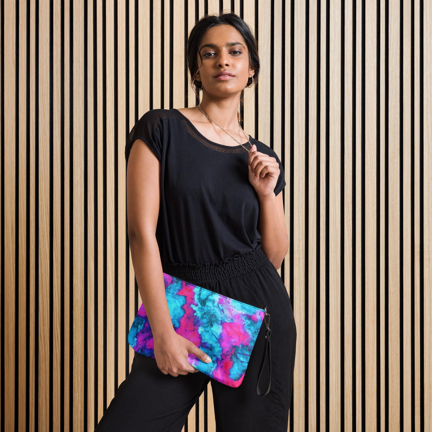 Vibrant Marble Abstract Crossbody Bag - Magenta & Cyan Art - Stylish & Functional - Perfect for Art Lovers