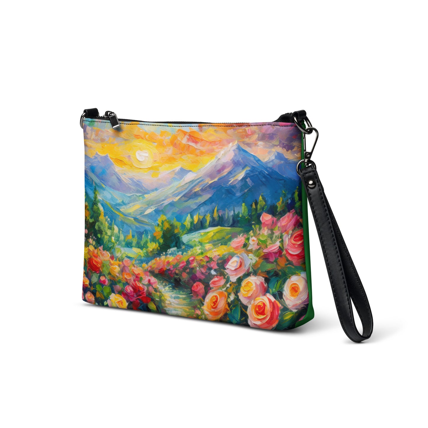 Scenic Mountain Sunset Crossbody Bag - Majestic Oil Painting, Nature Lovers Gift, Colorful Stylish Accessory, Perfect For Travel & Daily Use