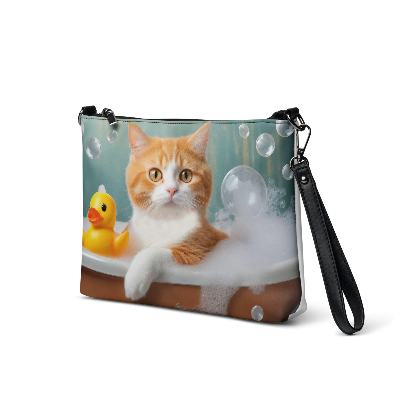 Adorable Cat In Bubble Bath Crossbody Bag - Cute Gift For Cat & Pet Lovers, Teens And Kids - Perfect For Everyday Use And Stylish Fashion