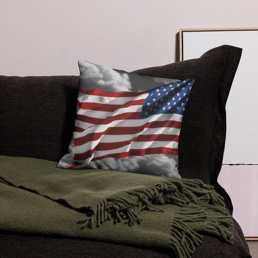 Premium Pillow - Old Glory American Flag With Color Splash Effect - Stylish Décor For Living Rooms & Bedrooms, Perfect Gift for 4th of July