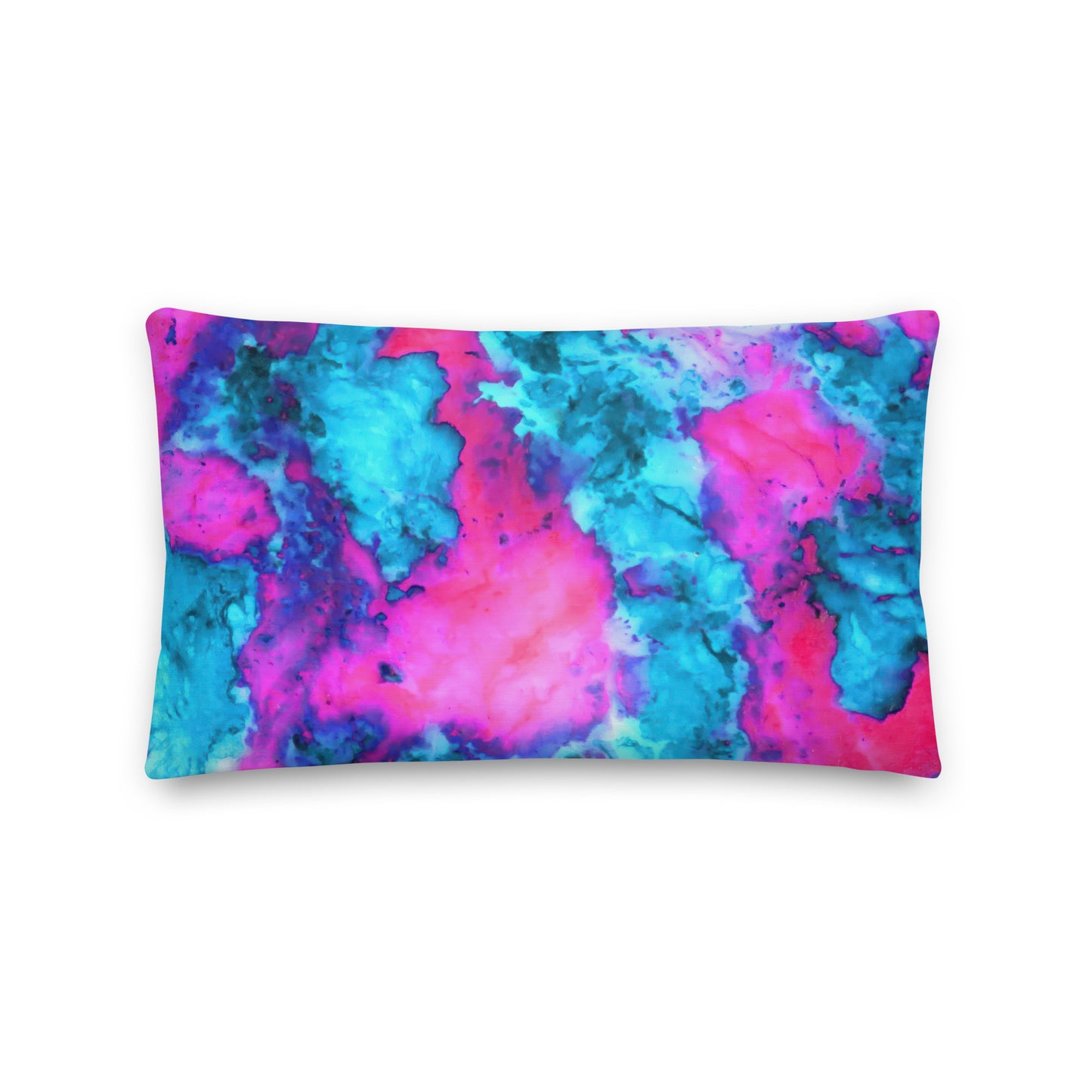 Premium Marble Abstract Pillow - Magenta & Cyan Art - Stylish & Comfortable - Perfect for Art Lovers & Home Decor
