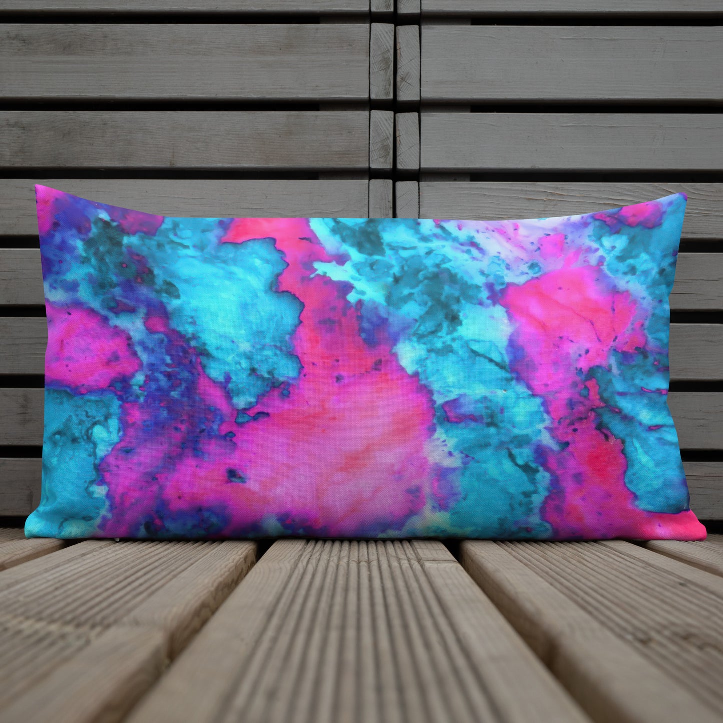 Premium Marble Abstract Pillow - Magenta & Cyan Art - Stylish & Comfortable - Perfect for Art Lovers & Home Decor