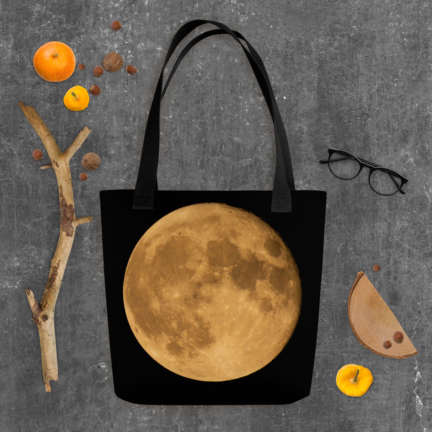 Premium Tote Bag With Stunning Autumn Moon Print – Perfect For Seasonal Gifts, Everyday Use, and Adding A Touch Of Elegance To Your Style