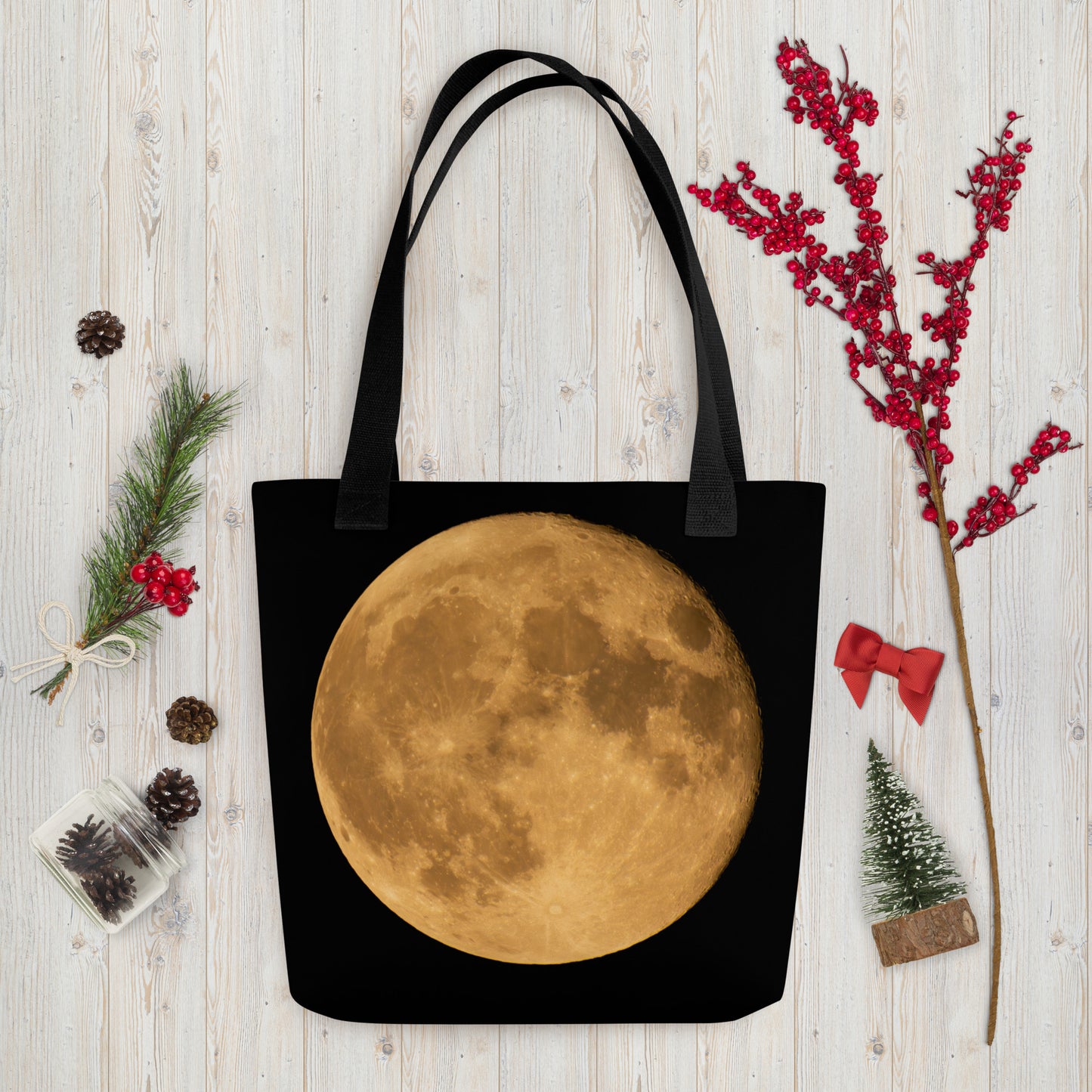 Premium Tote Bag With Stunning Autumn Moon Print – Perfect For Seasonal Gifts, Everyday Use, and Adding A Touch Of Elegance To Your Style