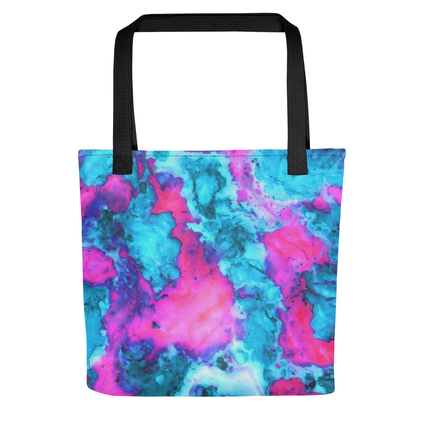 Vibrant Marble Tote Bag | Abstract Mix of Magenta & Cyan | Stylish Fine Art Accessory | Perfect for Modern Art Lovers