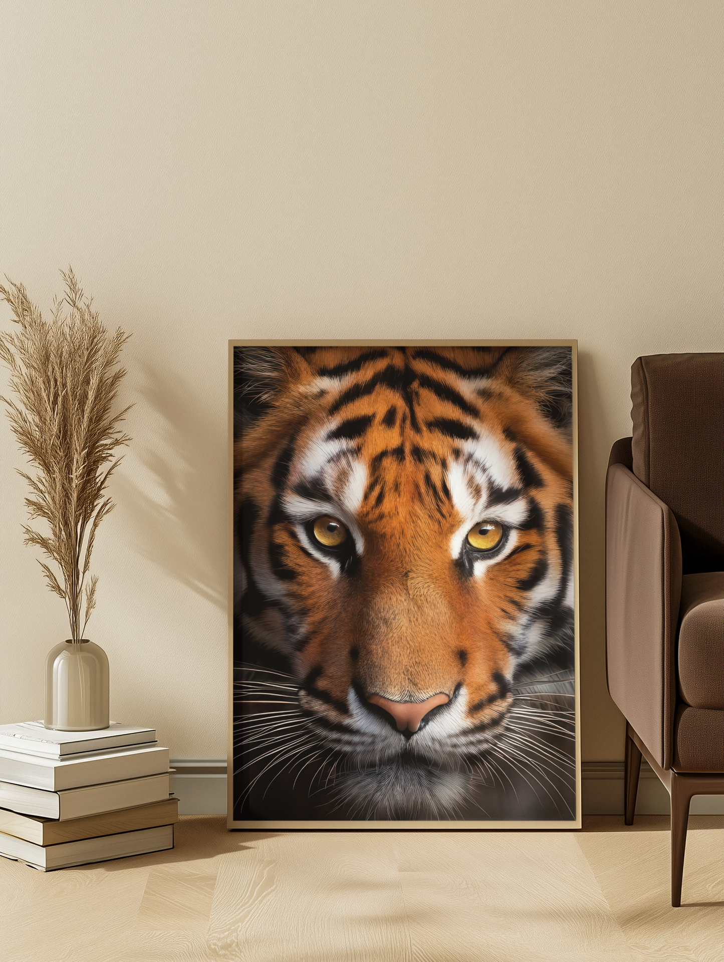 Majestic Royal Bengal Tiger Portrait - Digital Art Print - Fierce & Elegant Wildlife Decor - Nature Lover Wall Art - Animal Aesthetic