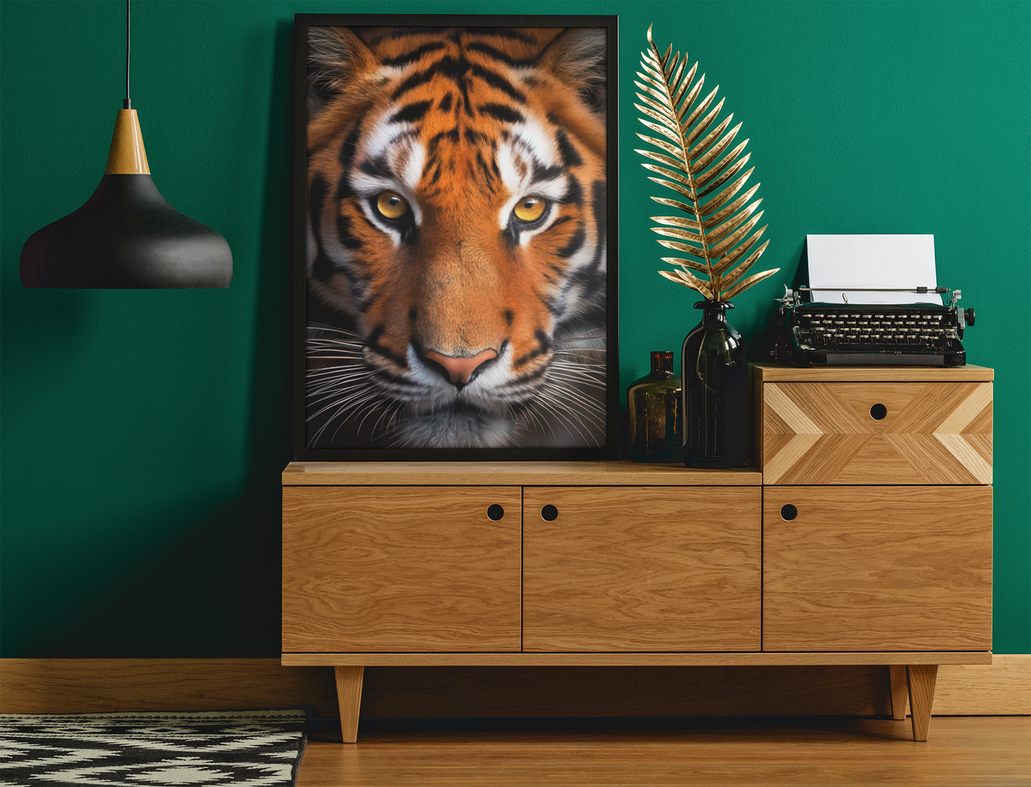 Majestic Royal Bengal Tiger Portrait - Digital Art Print - Fierce & Elegant Wildlife Decor - Nature Lover Wall Art - Animal Aesthetic