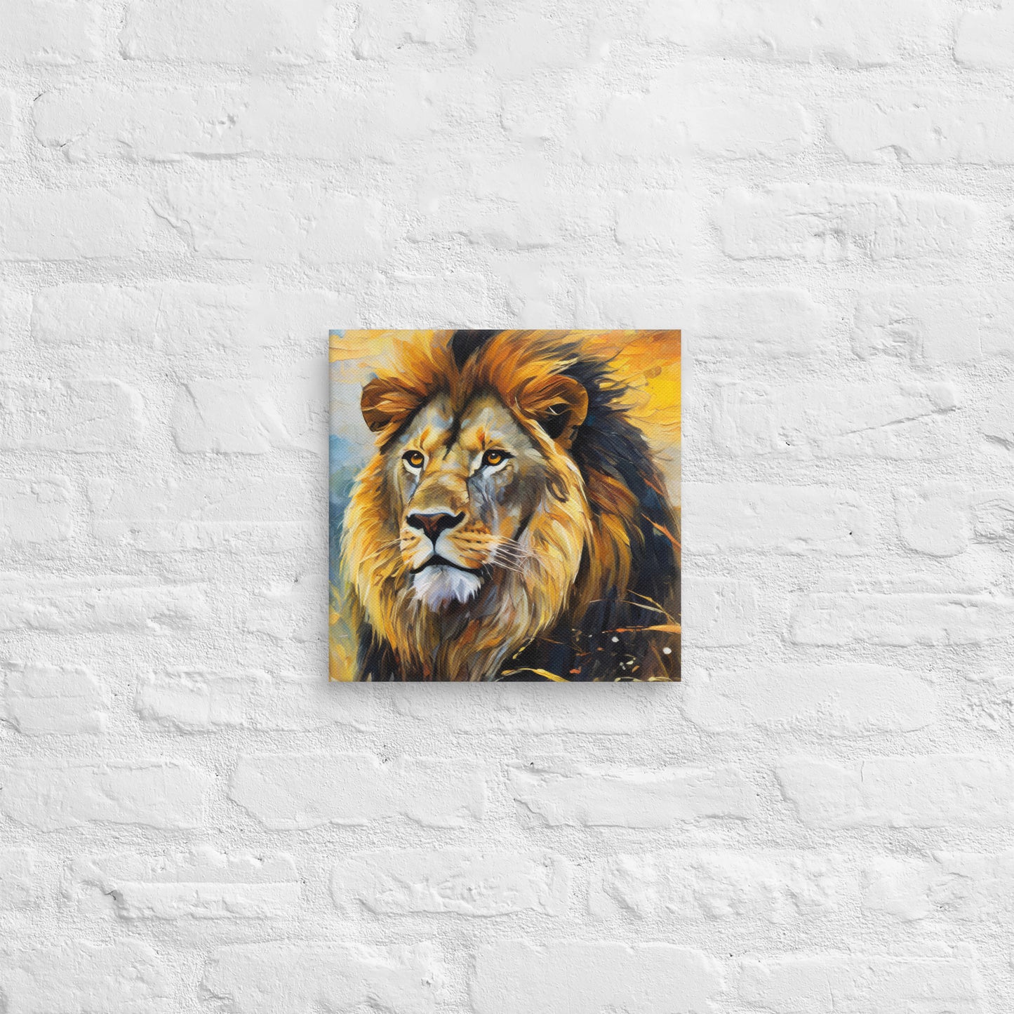 Majestic African Lion Oil Painting Canvas - Vibrant Home & Country Wall Decor - Perfect Stylish For Gift Friends, Nature And Wildlife Lovers