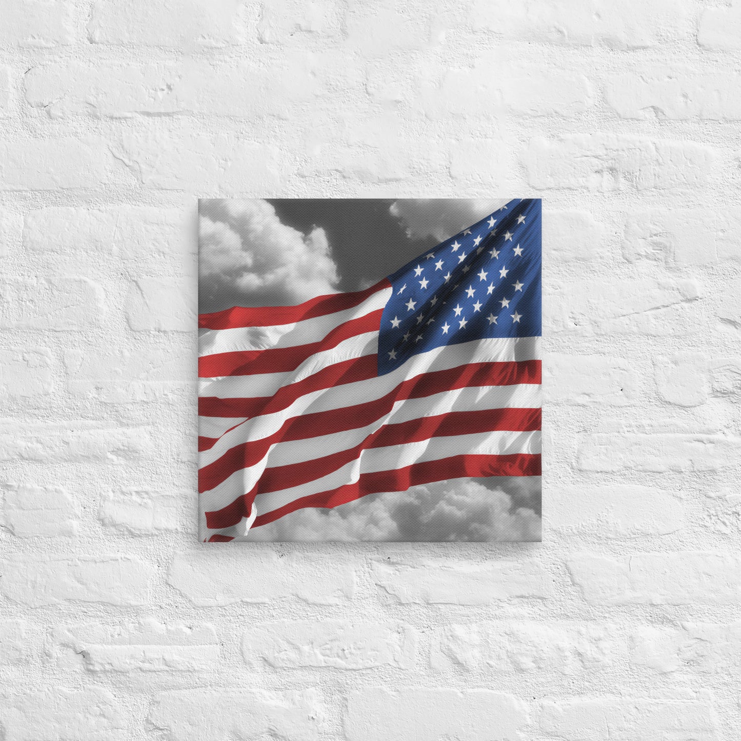 Old Glory American Flag Color Splash Photography Canvas - Perfect For Home & Office Wall Art Decor - Stylish Gift For The July 4th Holiday