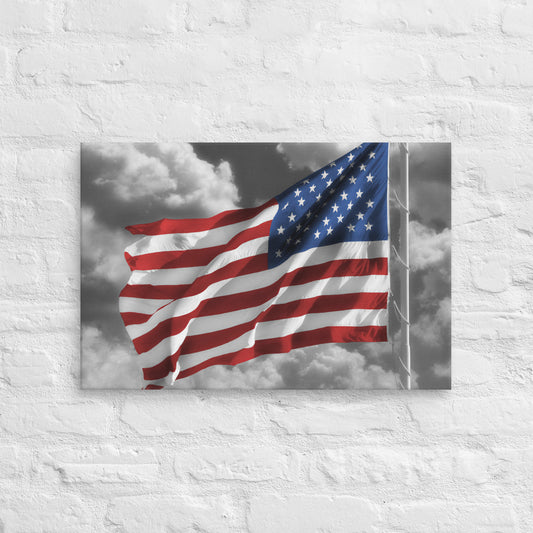 Old Glory American Flag Color Splash Photography Canvas - Perfect For Home & Office Wall Art Decor - Stylish Gift For The July 4th Holiday