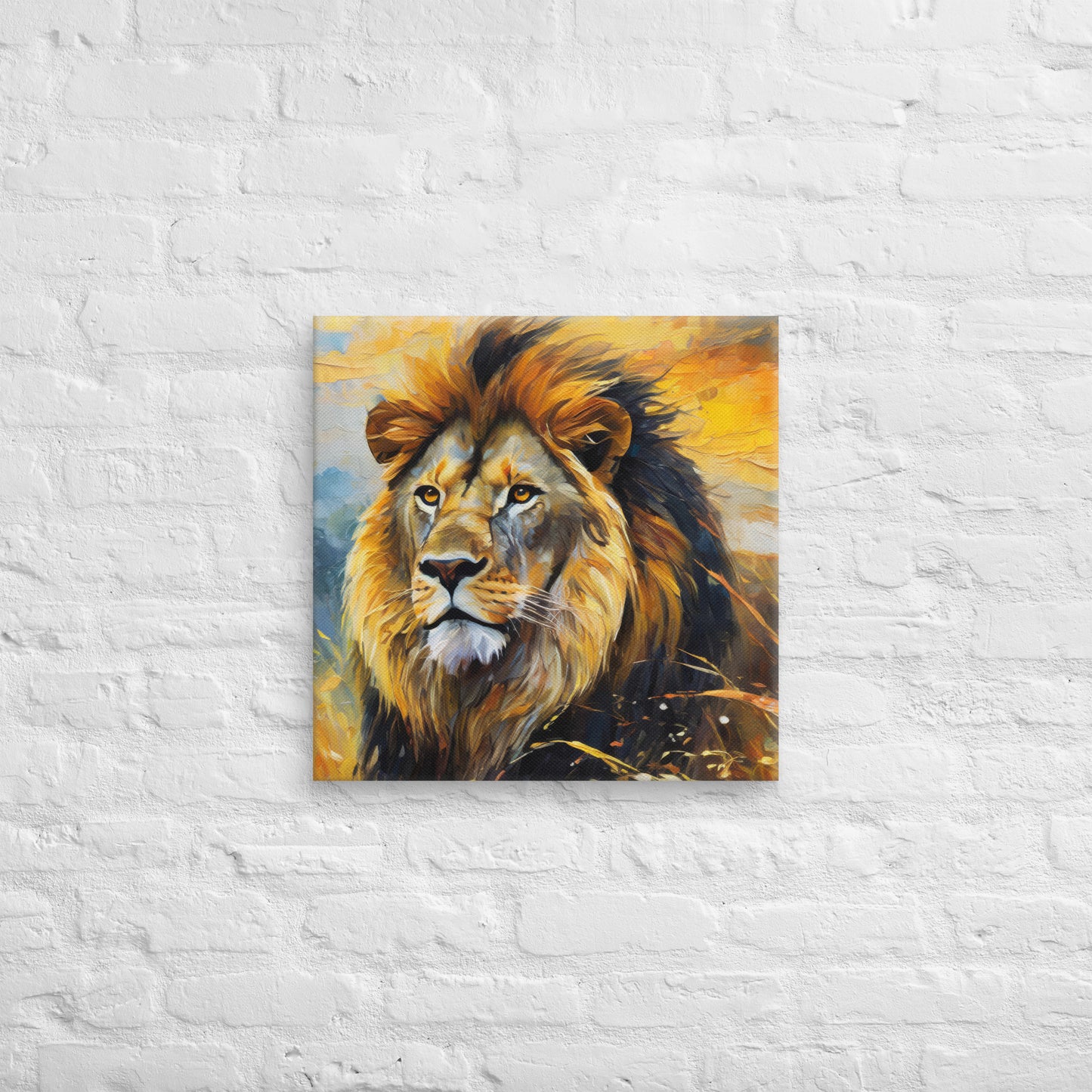 Majestic African Lion Oil Painting Canvas - Vibrant Home & Country Wall Decor - Perfect Stylish For Gift Friends, Nature And Wildlife Lovers