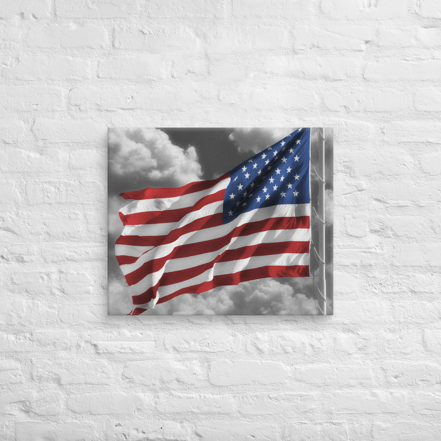 Old Glory American Flag Color Splash Photography Canvas - Perfect For Home & Office Wall Art Decor - Stylish Gift For The July 4th Holiday