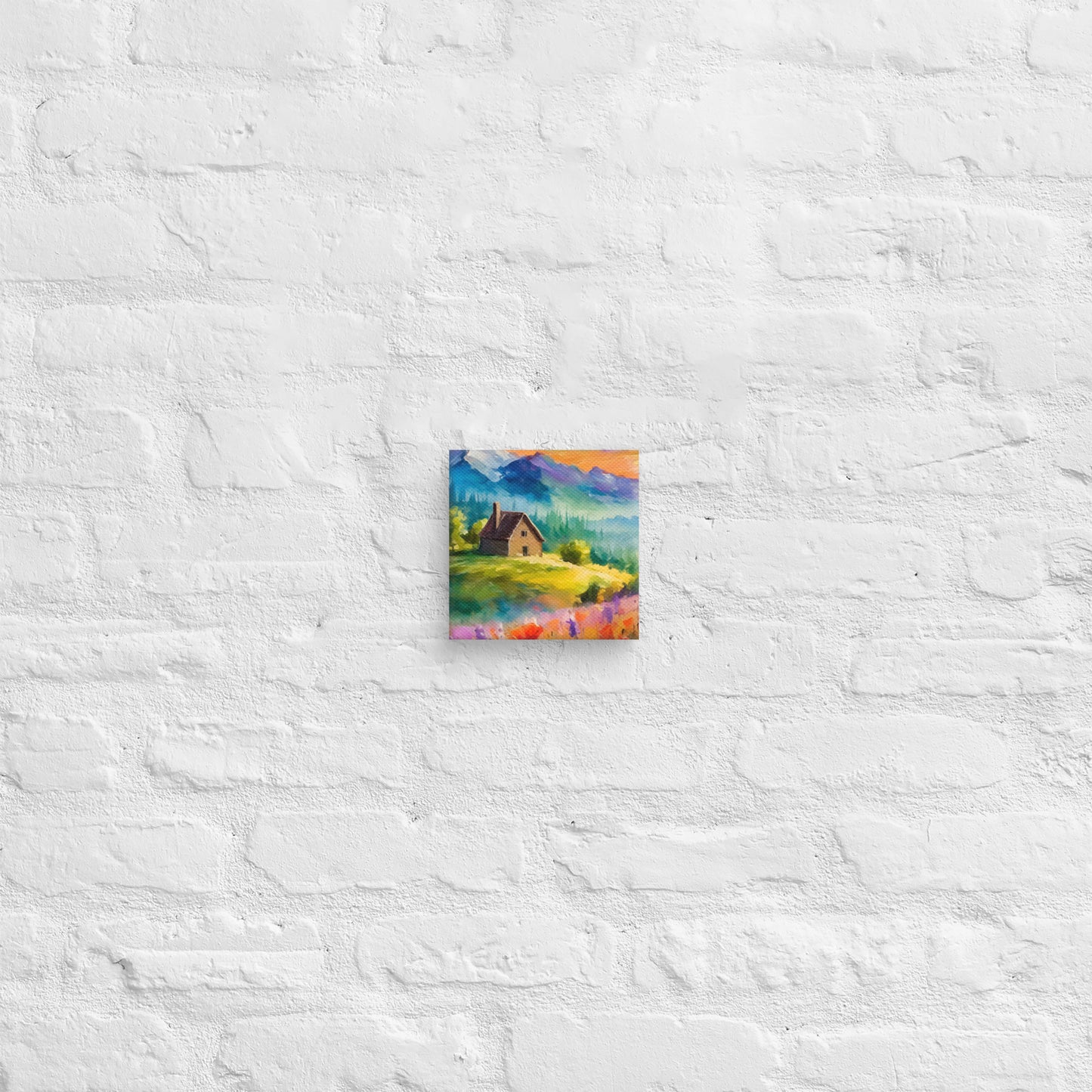Scenic Mountain Sunset Oil Painting – Colorful Van Gogh Inspired Fine Art Canvas – Ideal Wall Decor For Living Room, Bedroom, Dining Room
