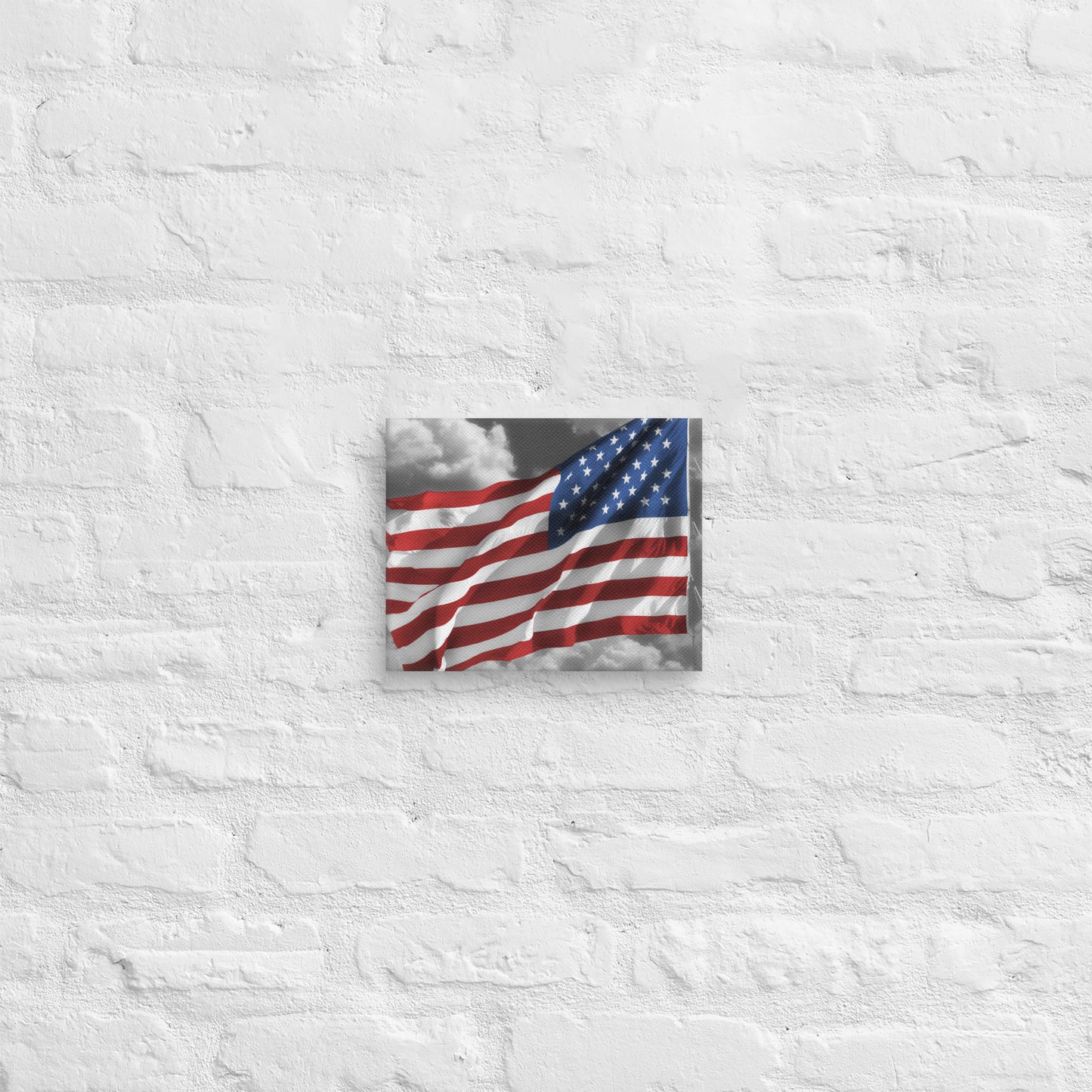 Old Glory American Flag Color Splash Photography Canvas - Perfect For Home & Office Wall Art Decor - Stylish Gift For The July 4th Holiday