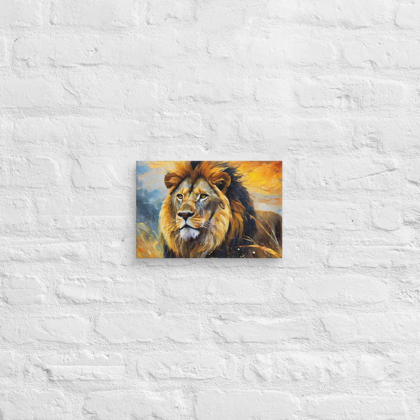 Majestic African Lion Oil Painting Canvas - Vibrant Home & Country Wall Decor - Perfect Stylish For Gift Friends, Nature And Wildlife Lovers