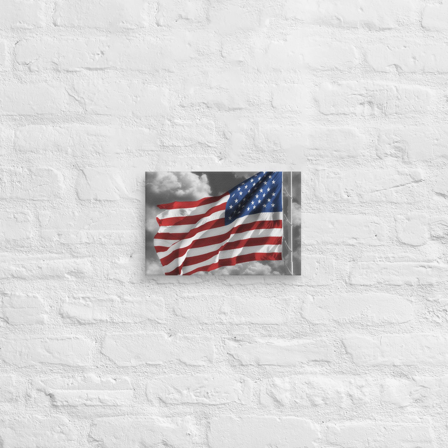 Old Glory American Flag Color Splash Photography Canvas - Perfect For Home & Office Wall Art Decor - Stylish Gift For The July 4th Holiday