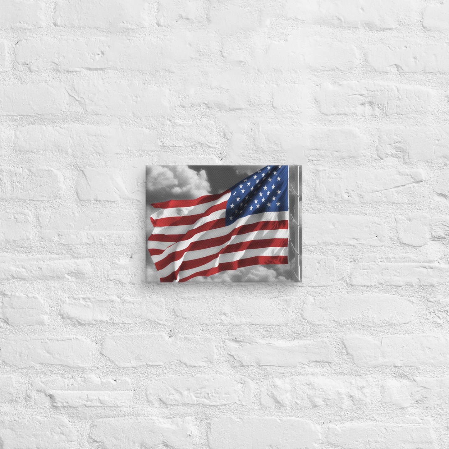 Old Glory American Flag Color Splash Photography Canvas - Perfect For Home & Office Wall Art Decor - Stylish Gift For The July 4th Holiday