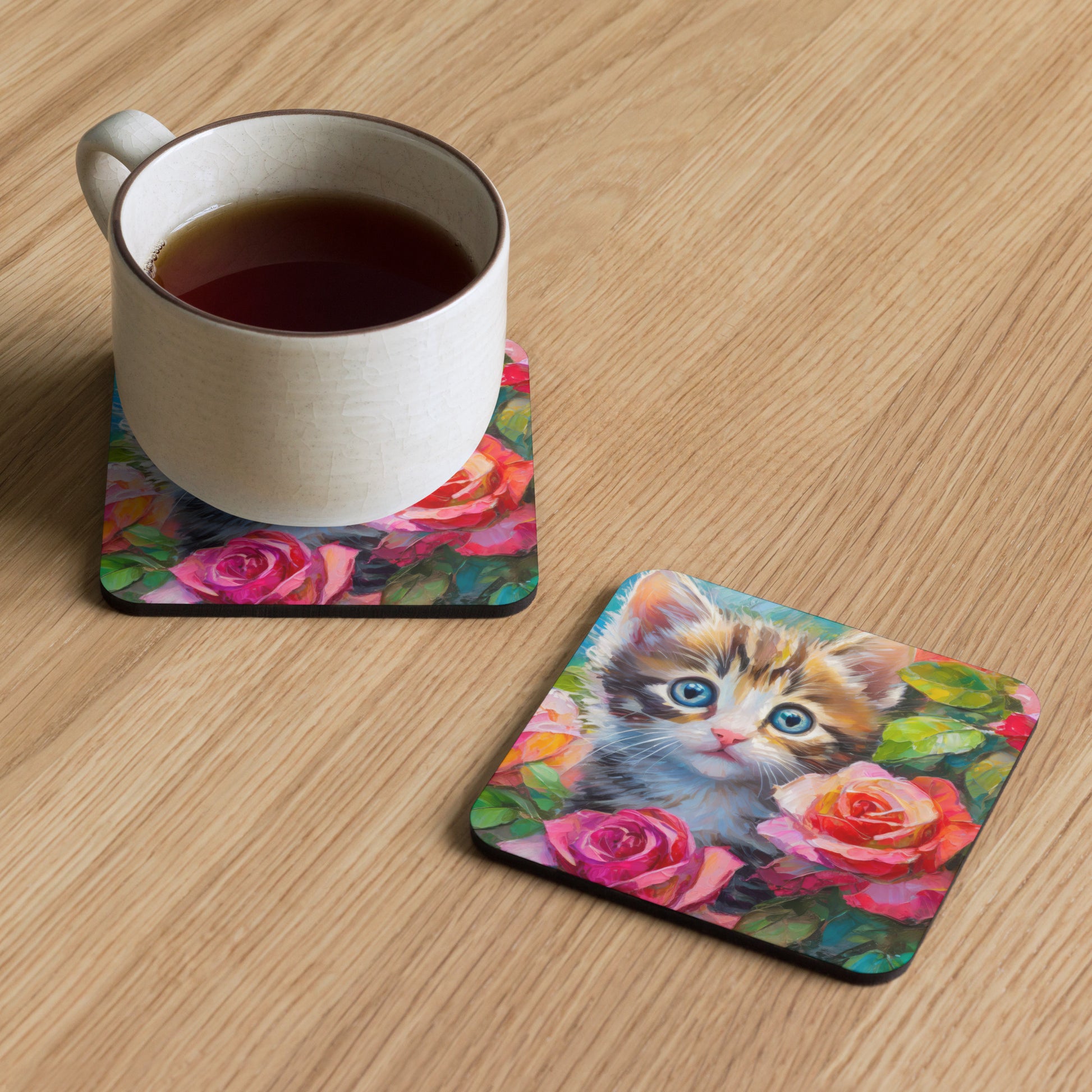 kitten, cat, cats, roses, rose, rose bush, flowers, flower, pets, nature, cute, art,