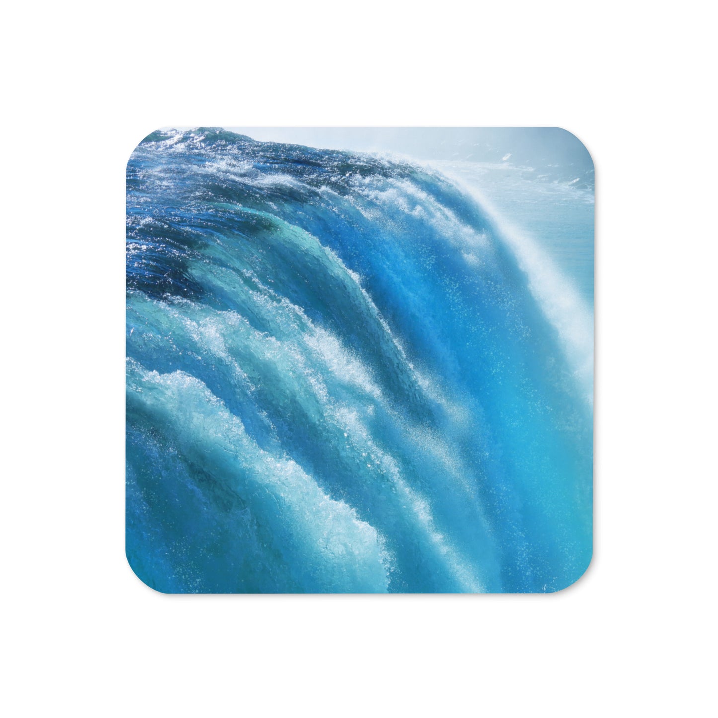 Stunning Niagara Falls Cork-Back Coaster - Beautiful Vibrant Blue Photograph, Nature-Inspired Home Décor, Unique Gift Idea For Travel Lovers