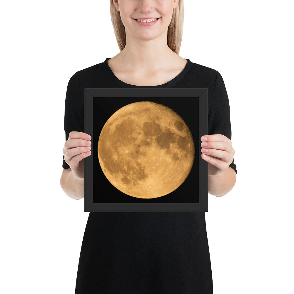 Framed Fine Art Poster Print Of Stunning Autumn Moon – Perfect For Home, Kitchen, Bedroom, Office Wall Décor & Seasonal Gift For Loved Ones
