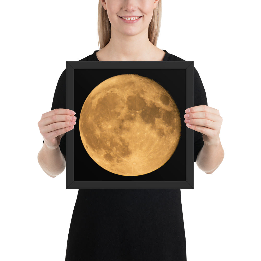 Framed Fine Art Poster Print Of Stunning Autumn Moon – Perfect For Home, Kitchen, Bedroom, Office Wall Décor & Seasonal Gift For Loved Ones