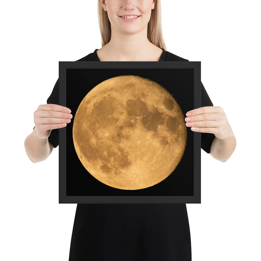 Framed Fine Art Poster Print Of Stunning Autumn Moon – Perfect For Home, Kitchen, Bedroom, Office Wall Décor & Seasonal Gift For Loved Ones