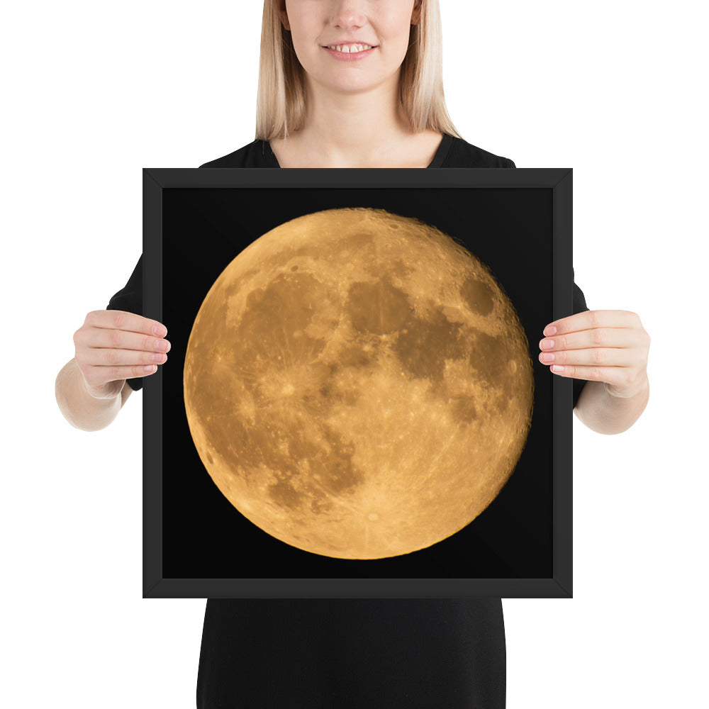 Framed Fine Art Poster Print Of Stunning Autumn Moon – Perfect For Home, Kitchen, Bedroom, Office Wall Décor & Seasonal Gift For Loved Ones