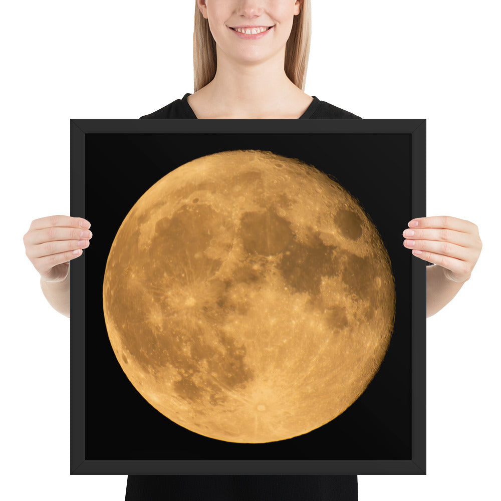 Framed Fine Art Poster Print Of Stunning Autumn Moon – Perfect For Home, Kitchen, Bedroom, Office Wall Décor & Seasonal Gift For Loved Ones