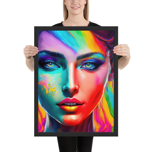 Chroma The Goddess Of Color Framed Fine Art Poster Print - Vibrant Stylish Wall Décor For Fantasy, Surreal, Abstract & Modern Art Lovers
