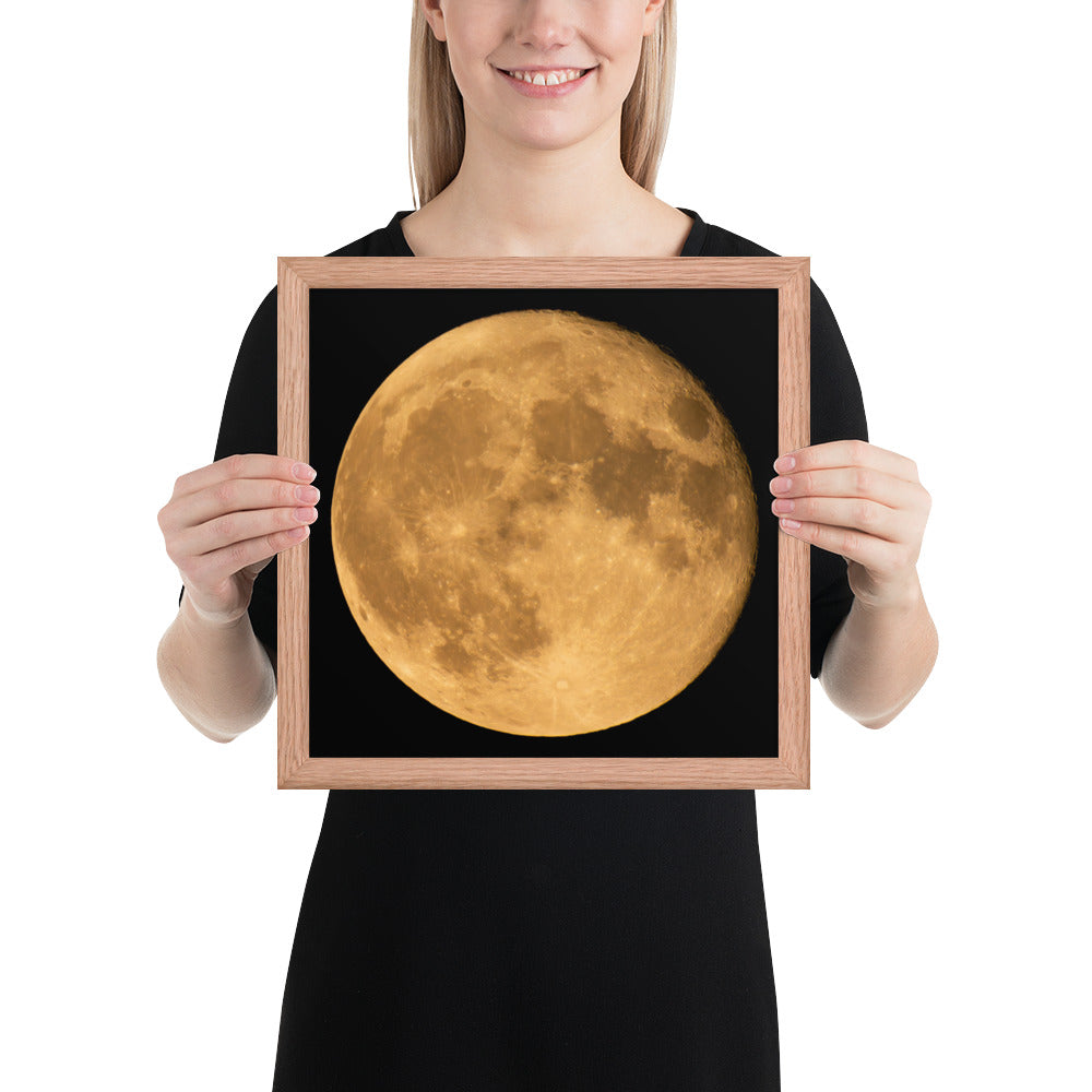 Framed Fine Art Poster Print Of Stunning Autumn Moon – Perfect For Home, Kitchen, Bedroom, Office Wall Décor & Seasonal Gift For Loved Ones
