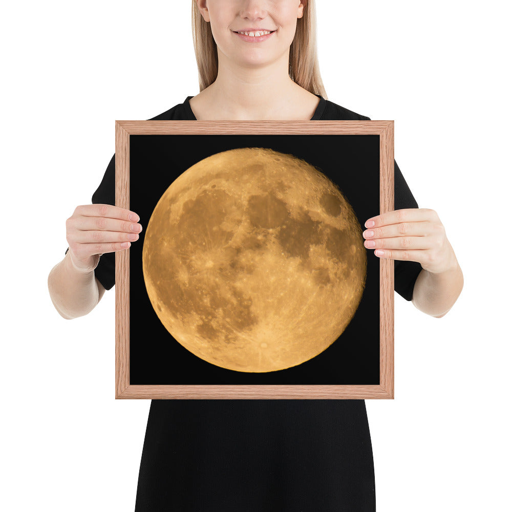 Framed Fine Art Poster Print Of Stunning Autumn Moon – Perfect For Home, Kitchen, Bedroom, Office Wall Décor & Seasonal Gift For Loved Ones