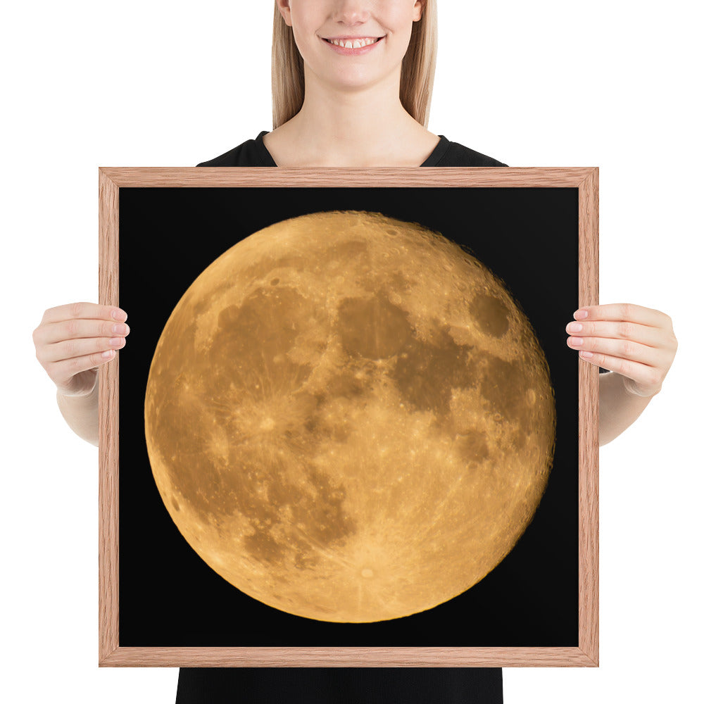 Framed Fine Art Poster Print Of Stunning Autumn Moon – Perfect For Home, Kitchen, Bedroom, Office Wall Décor & Seasonal Gift For Loved Ones