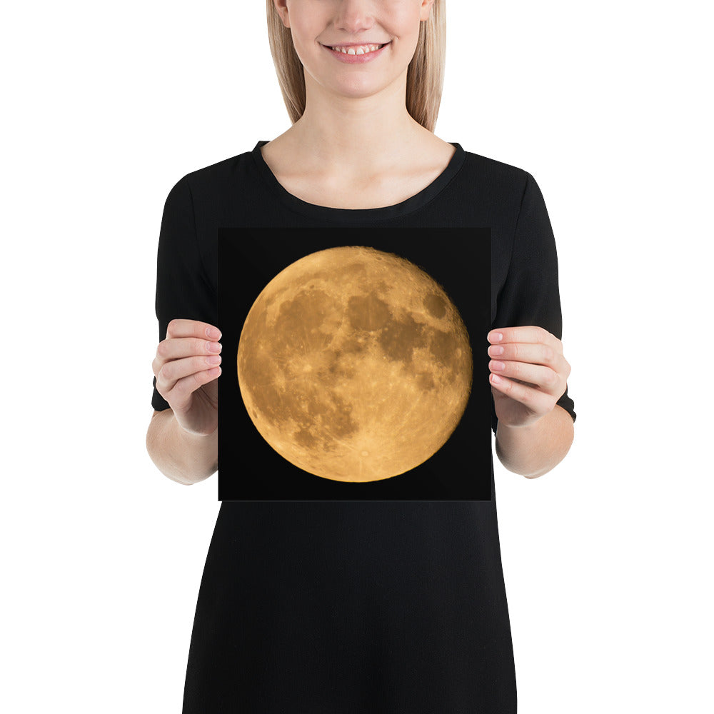 Fine Art Poster Print With Autumn Moon Photograph – Perfect For Home, Bedroom, Office Décor And As A Seasonal Gift For Friends And Family