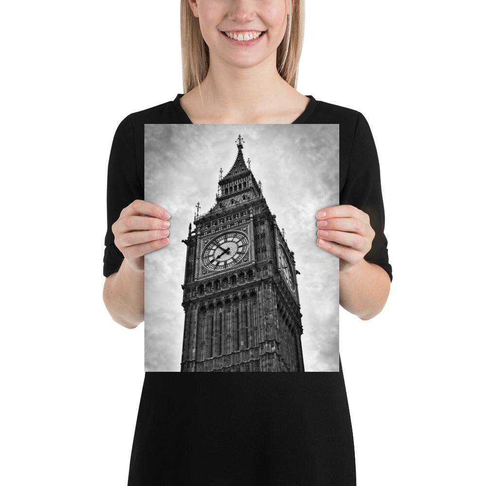 Big Ben Fine Art Poster Print - Stylish Black & White Photography, Elegant Home And Office Wall Décor, Perfect Gift Idea For Travel Lovers