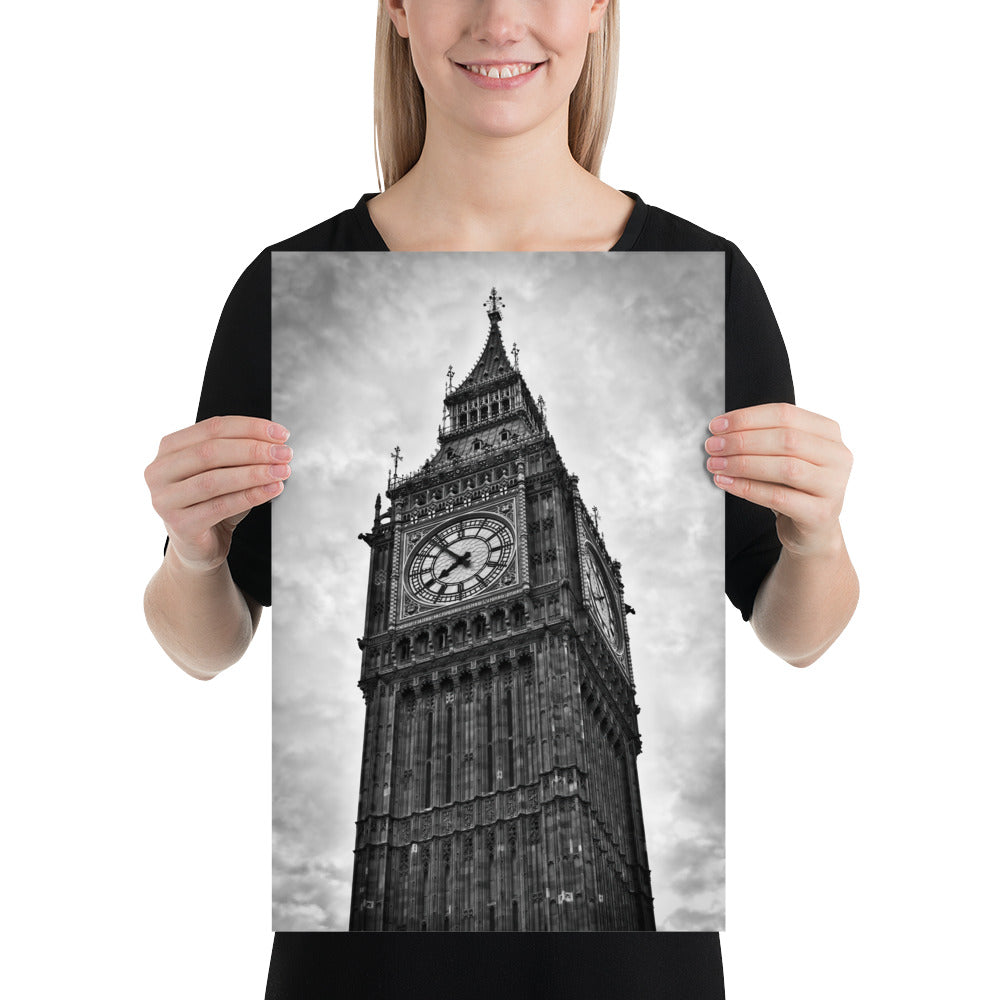 Big Ben Fine Art Poster Print - Stylish Black & White Photography, Elegant Home And Office Wall Décor, Perfect Gift Idea For Travel Lovers