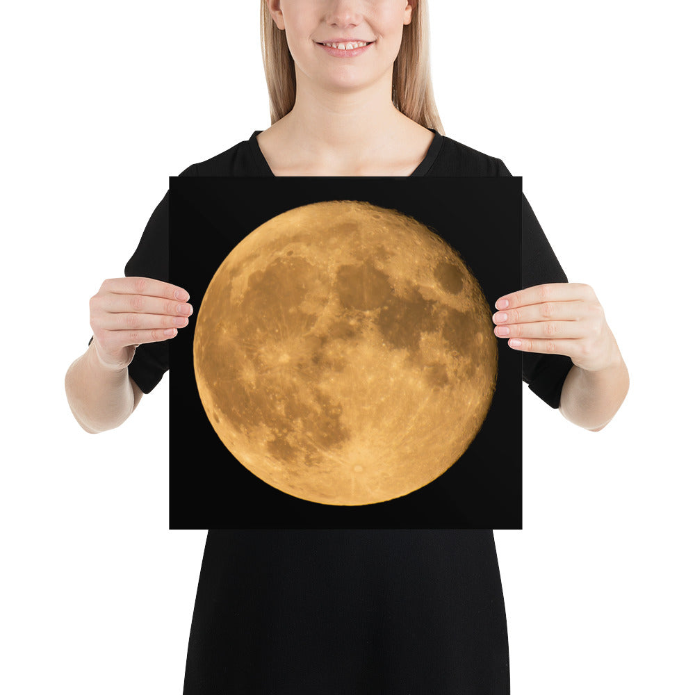 Fine Art Poster Print With Autumn Moon Photograph – Perfect For Home, Bedroom, Office Décor And As A Seasonal Gift For Friends And Family