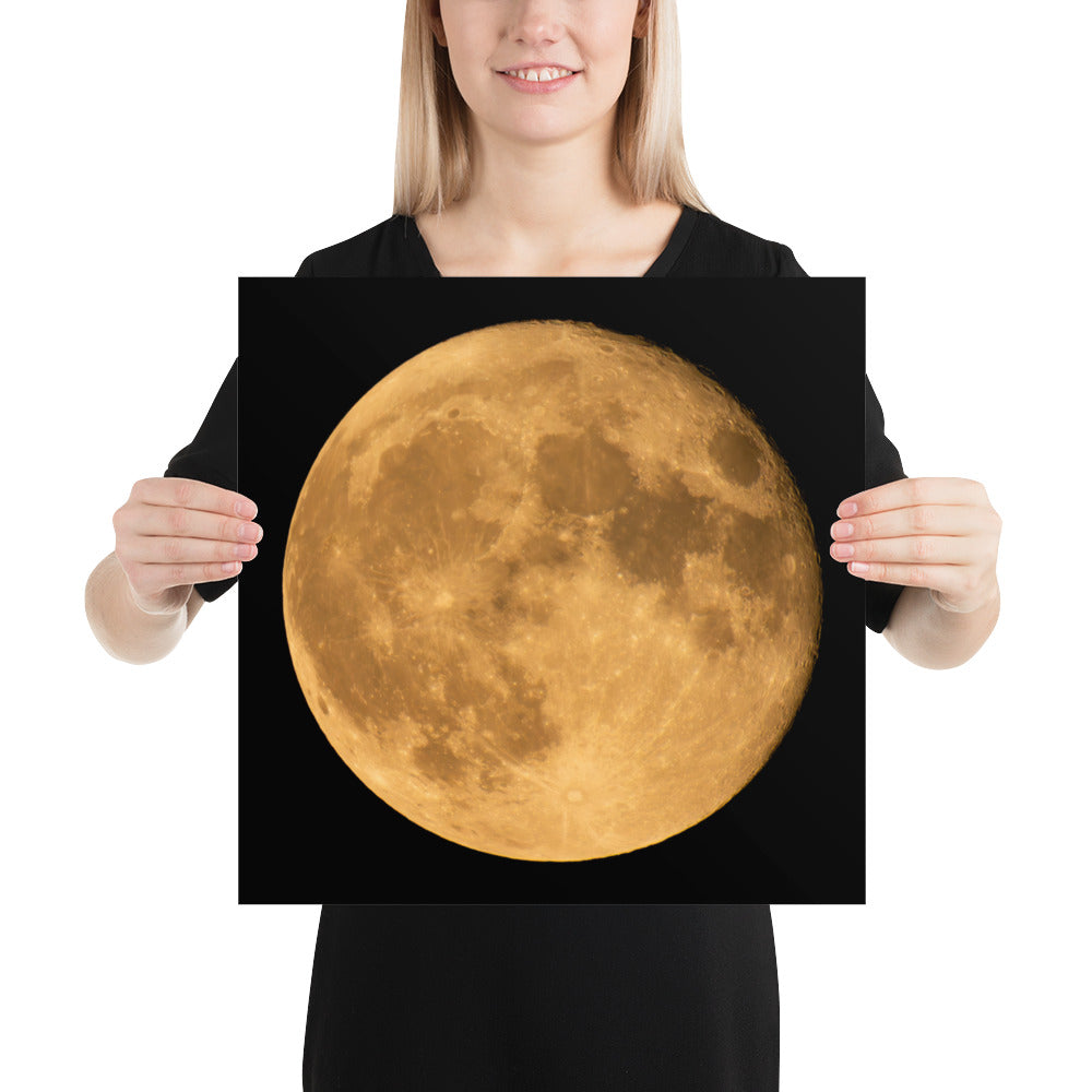 Fine Art Poster Print With Autumn Moon Photograph – Perfect For Home, Bedroom, Office Décor And As A Seasonal Gift For Friends And Family