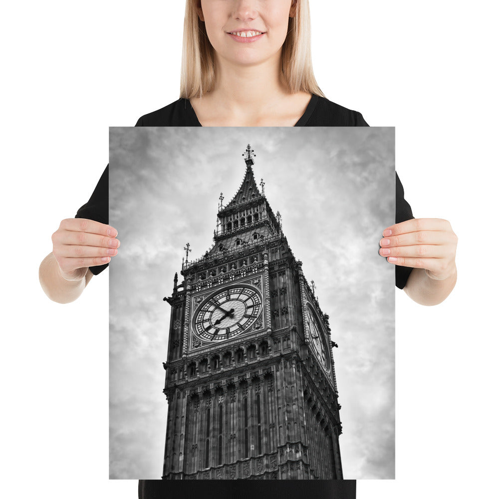 Big Ben Fine Art Poster Print - Stylish Black & White Photography, Elegant Home And Office Wall Décor, Perfect Gift Idea For Travel Lovers