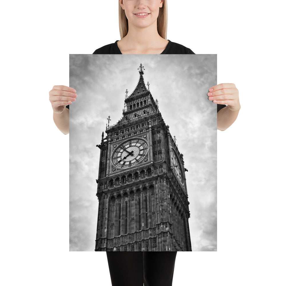 Big Ben Fine Art Poster Print - Stylish Black & White Photography, Elegant Home And Office Wall Décor, Perfect Gift Idea For Travel Lovers