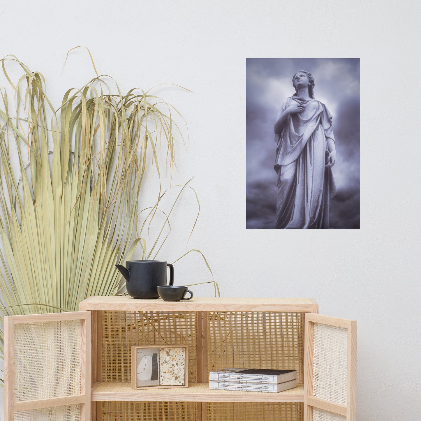 Elegant Statue Of Milady - Beautiful Statue Of A Woman With A Stormy Sky - Blue & Purple Tint - Perfect Gift For Contemporary And Fine Art Photography Lovers