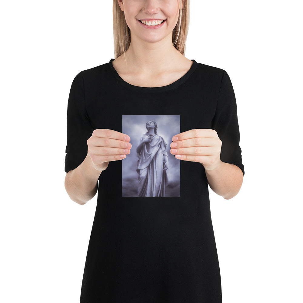 Elegant Statue Of Milady - Beautiful Statue Of A Woman With A Stormy Sky - Blue & Purple Tint - Perfect Gift For Contemporary And Fine Art Photography Lovers