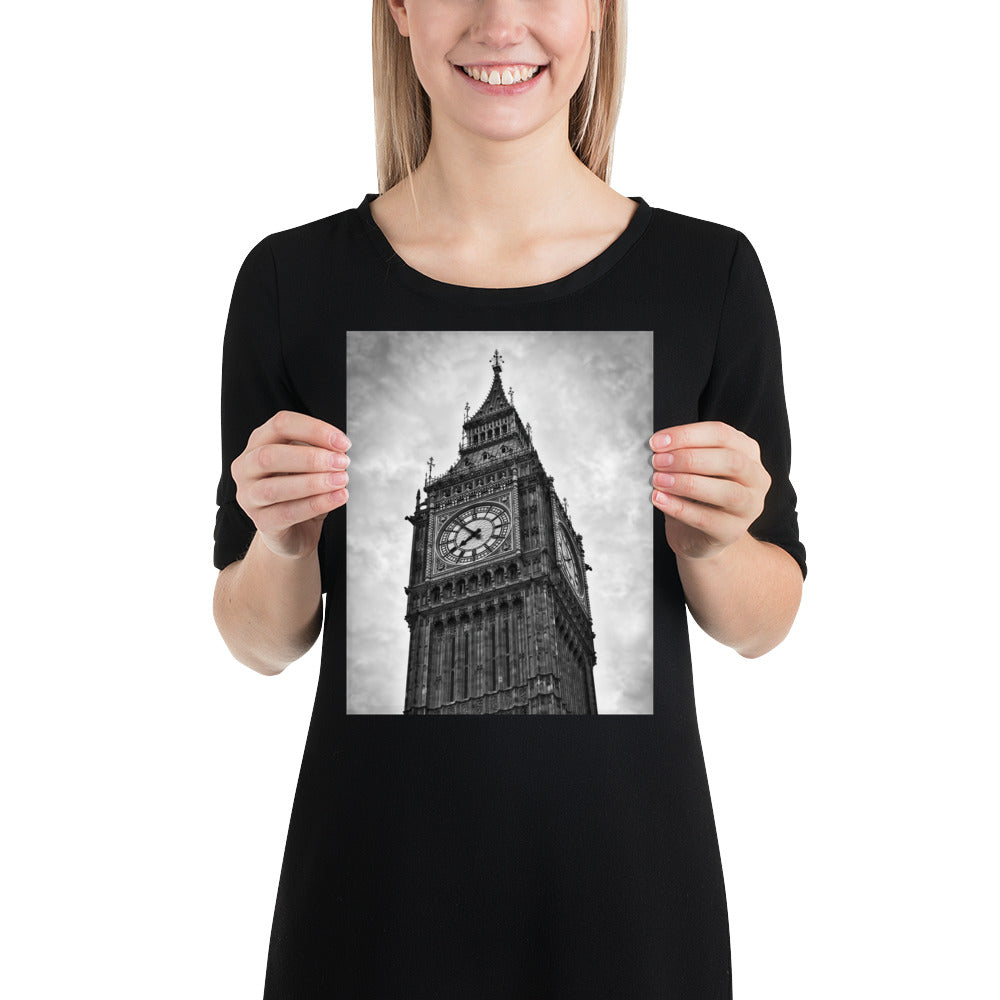 Big Ben Fine Art Poster Print - Stylish Black & White Photography, Elegant Home And Office Wall Décor, Perfect Gift Idea For Travel Lovers