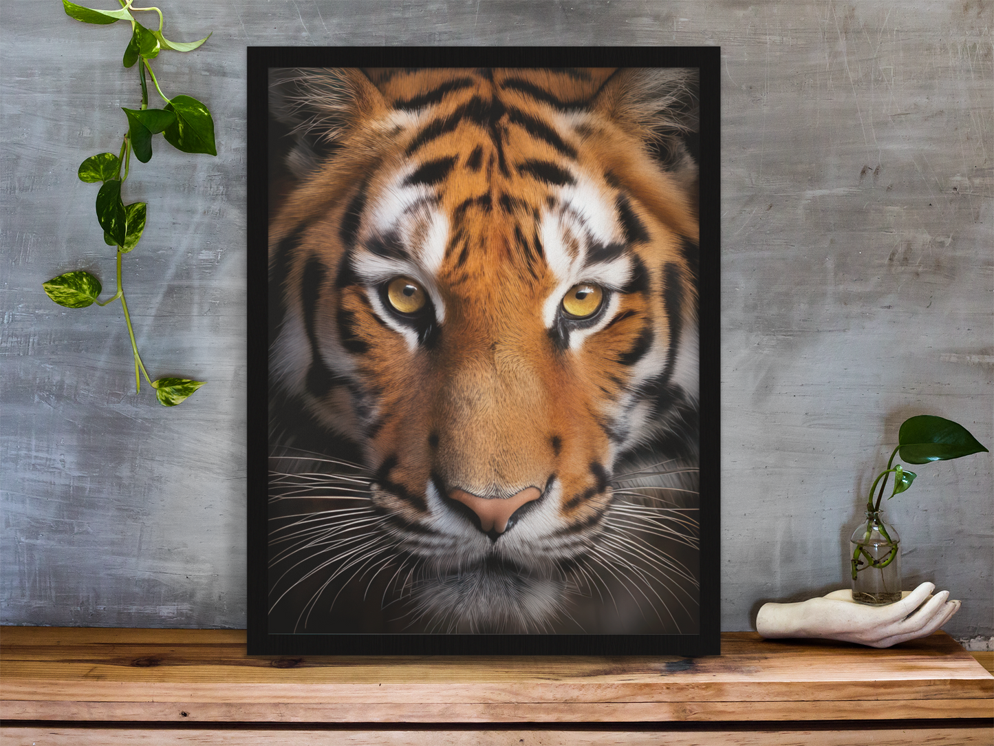 Majestic Royal Bengal Tiger Portrait - Digital Art Print - Fierce & Elegant Wildlife Decor - Nature Lover Wall Art - Animal Aesthetic