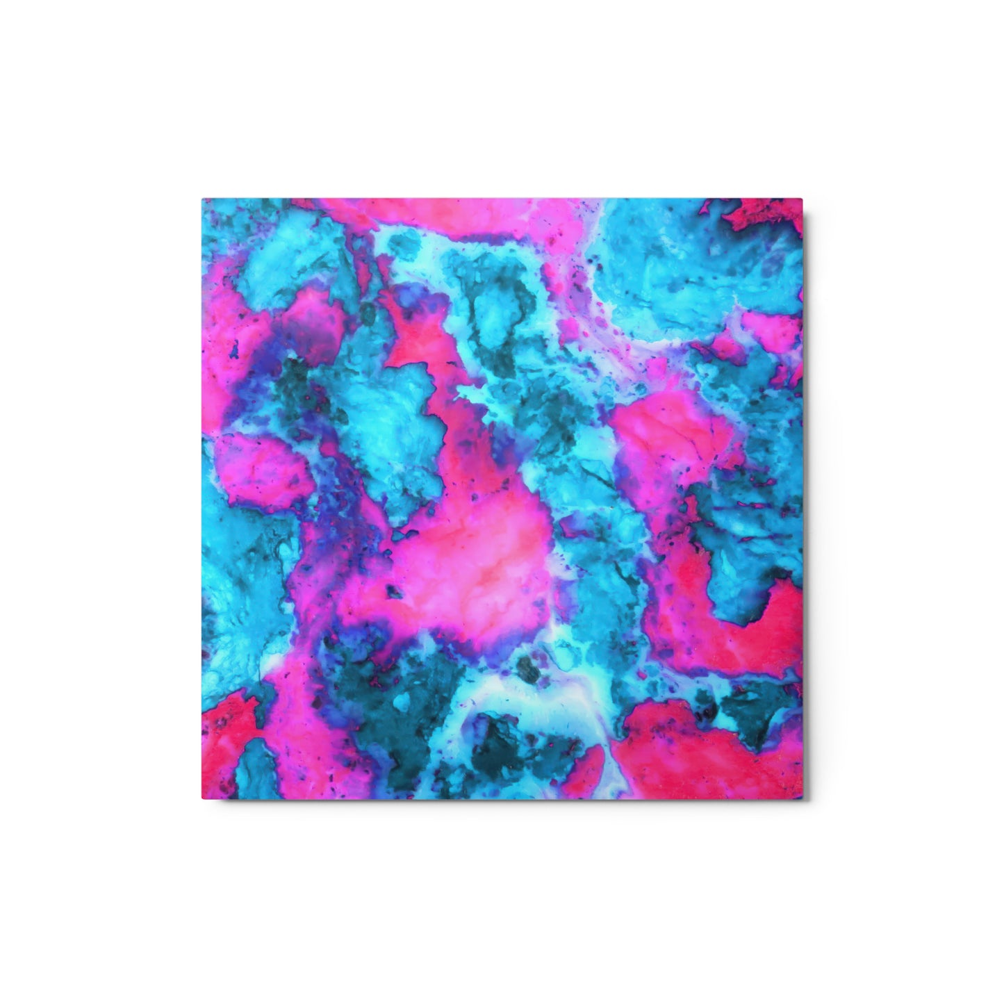 Vibrant Metal Marble Art Print | Abstract Mix of Magenta & Cyan | Contemporary Wall Decor | Stylish Fine Art for Modern Spaces
