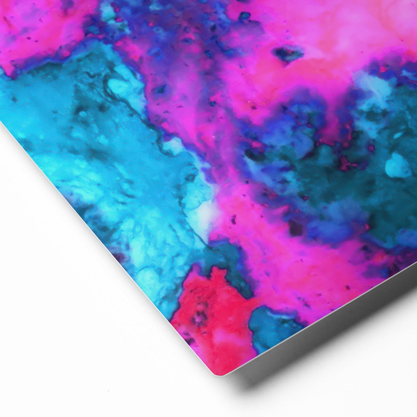 Vibrant Metal Marble Art Print | Abstract Mix of Magenta & Cyan | Contemporary Wall Decor | Stylish Fine Art for Modern Spaces