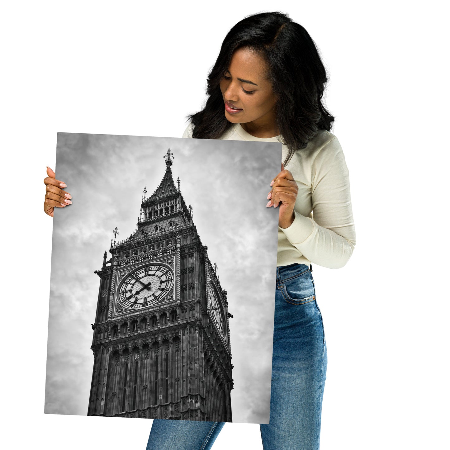 Big Ben Fine Art Metal Print - Black & White Photography, Elegant Home And Office Décor - Stylish Wall Art Gift For Friends And Travelers